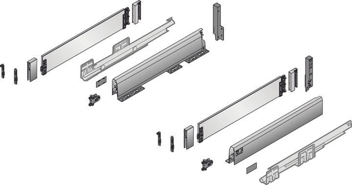 Actual product image Hettich Front drawer complete set ArciTech 94/186, with DesignSide