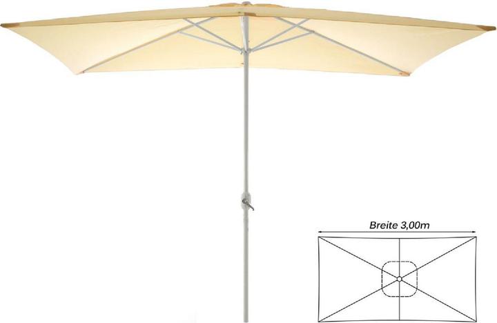 Actual product image VCM Sonnenschirm eckig 2x3m Beige Kurbel Marktschirm Rechteckschirm Sonnenschutz