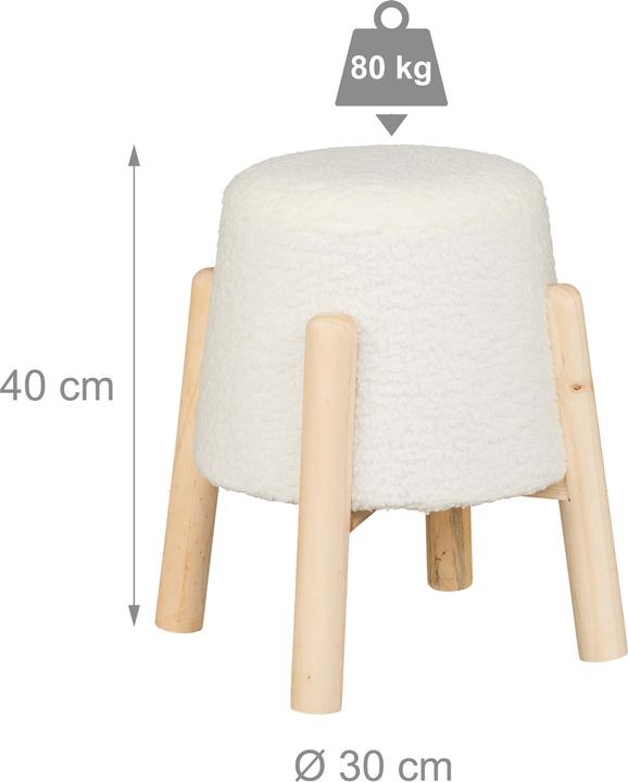 Actual product image Relaxdays Sitzhocker mit Teddyfell