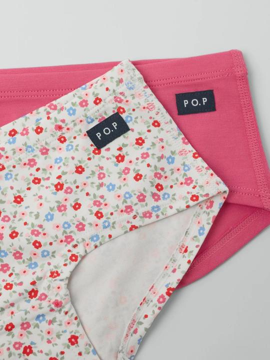Produktbild PO.P 2-Pack Mädchen Hipster-Unterhosen Blumen (92, 2er Pack)