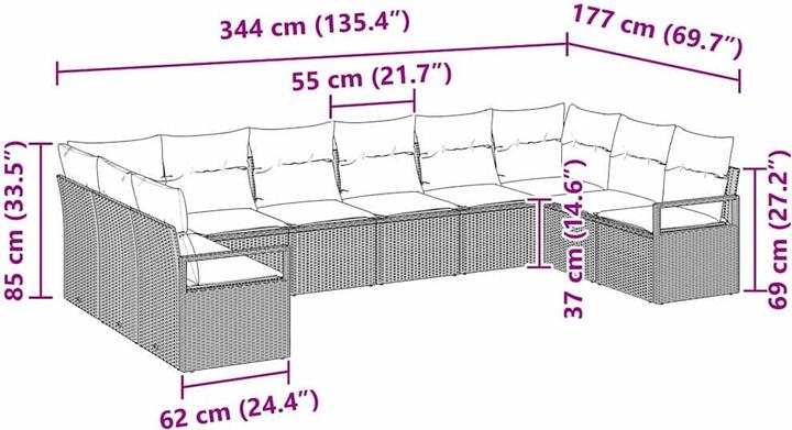 Actual product image vidaXL Garden sofa set