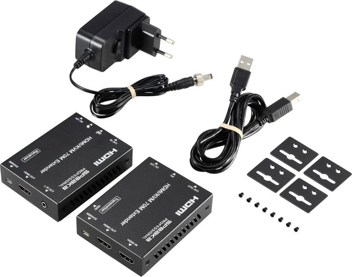 Image du produit SpeaKa Professional SP-11562928 Kit extender HDMI contrôlable par PC 4096 x 2160 pixels Noir (mat)