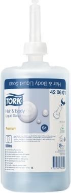 Actual product image Tork Hair & Body Liquid Soap, Shampoo & Shower Gel, S1 Dispenser, Premium Quality, 1 x 1000 ml (Liquid soap, 1000 ml)