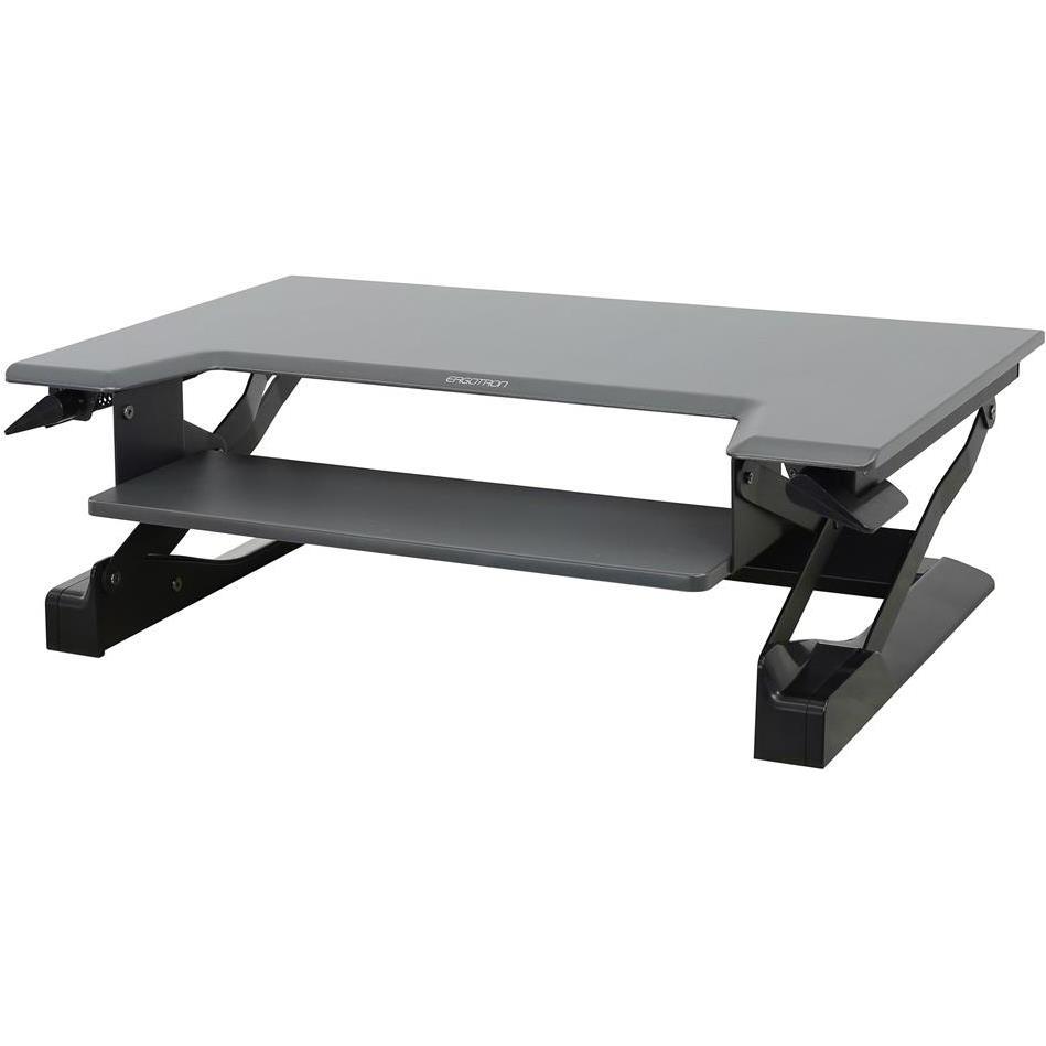 Thumbnail - Ergotron WorkFit Steh-Sitz Arbeitsplatz, Monitor Erhöhung, Schwarz