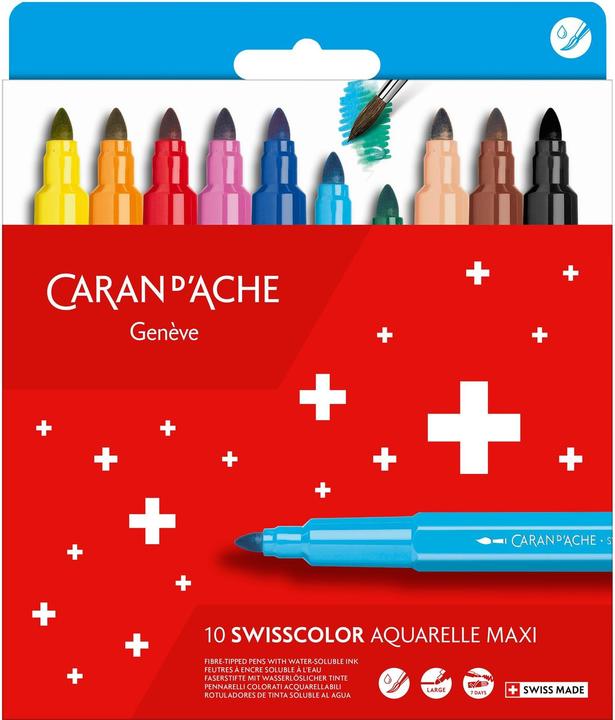 Immagine prodotto Caran d'Ache Swisscolor Maxi Fasermaler Kartonschachtel (10 x)