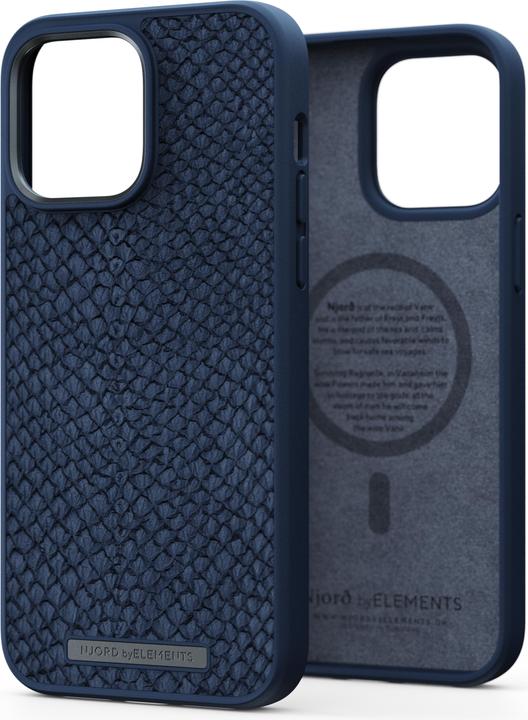 Immagine prodotto Njord Custodia rigida Salm.Leather Magsafe blu (Apple iPhone 14 Pro Max)