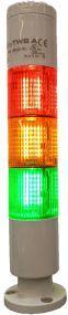 Produktbild RS PRO LED Signalturm 3-stufig Linse Rot/Grün/Gelb LED Orange, Grün, Rot + Summer Dauer 199mm Multif