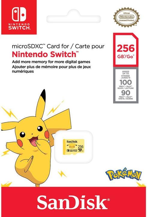 Image du produit SANDISK Pokemon Nintendo (256 Go, microSDXC, U3, UHS-I)