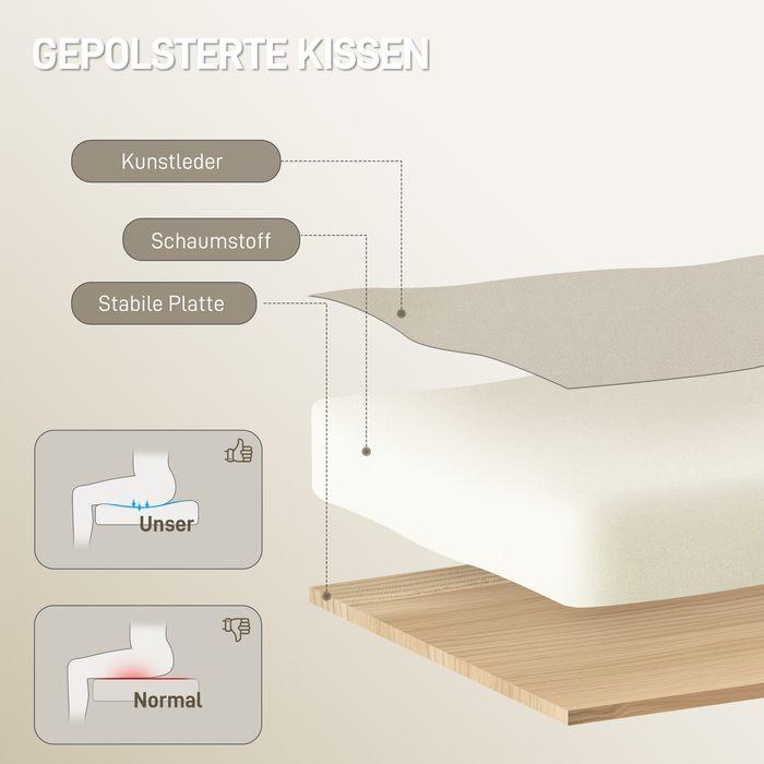 Produktbild Swisshandel24 Bürostuhl, ergonomisch, Fussstütze, Kunstleder, rollbar, drehbar, Metall, Beige+Schwarz (46 - 54 cm)