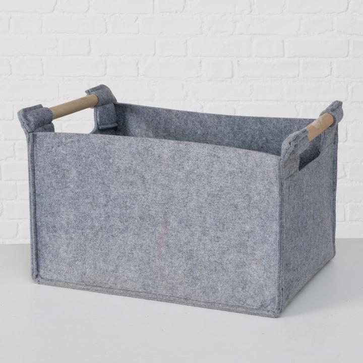 Actual product image Boltze Home Storage Basket Karly Set of 3, Gray (3 x, 50 x 35 x 31.5 cm)