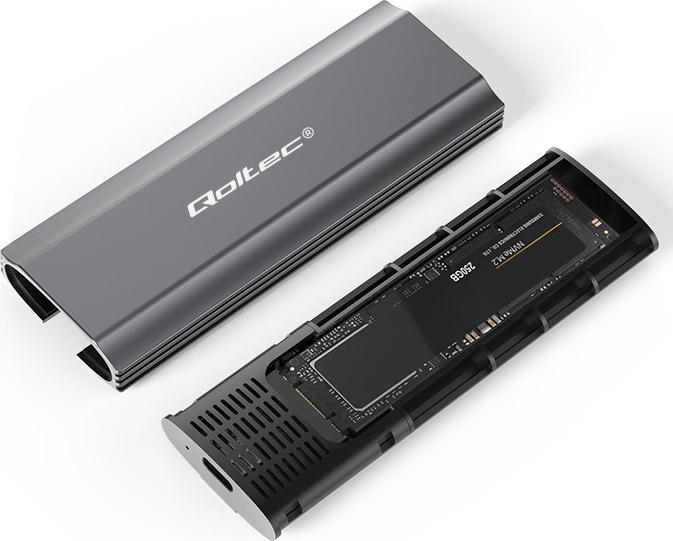 Produktbild Qoltec Obudowa | kieszeń NV2271 do dysków M.2 SSD| SATA | NVME | USB-C (M.2)