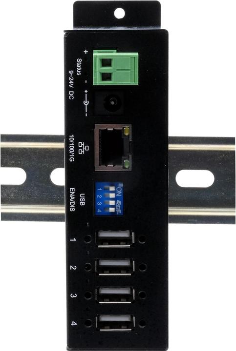 Image du produit Exsys Ethernet GLAN 1x vers 4x USB2.0 Serveur de périphérique 4 ports,alimentation incluse,15KV ESD