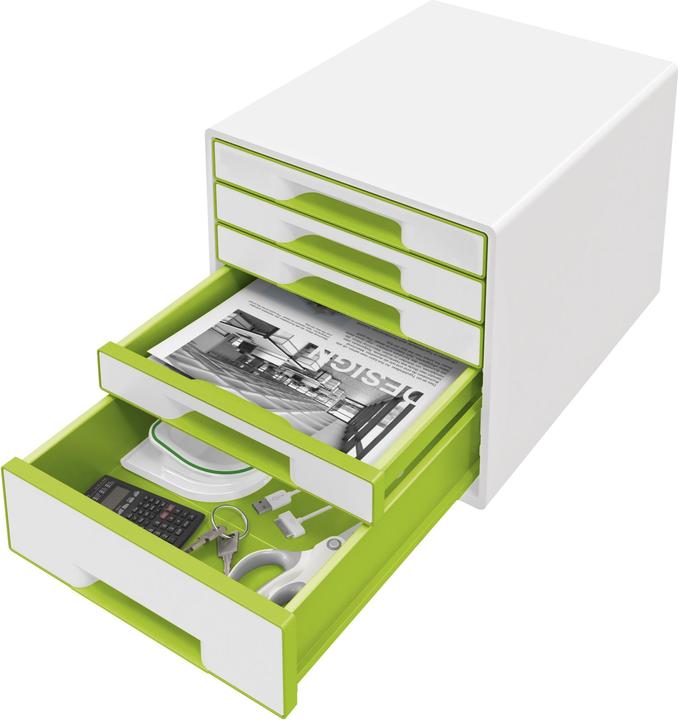 Produktbild Leitz Schubladenbox WOW CUBE 52142054 5Schubfächer weiss/grün (A4)