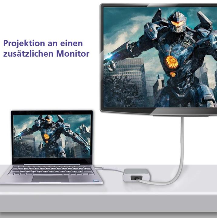 Produktbild Helos PREMIUM USB/DisplayPort-Adapter (USB Typ-C, 10 cm)