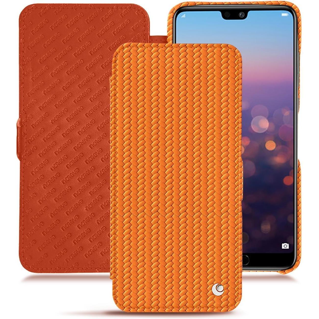 Noreve Lederschutzhülle horizontal (Huawei P20 Pro), Smartphone Hülle, Orange