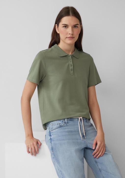 Produktbild S.Oliver Polo-Shirt Verkürztes Poloshirt aus Baumwollpiqué (46)
