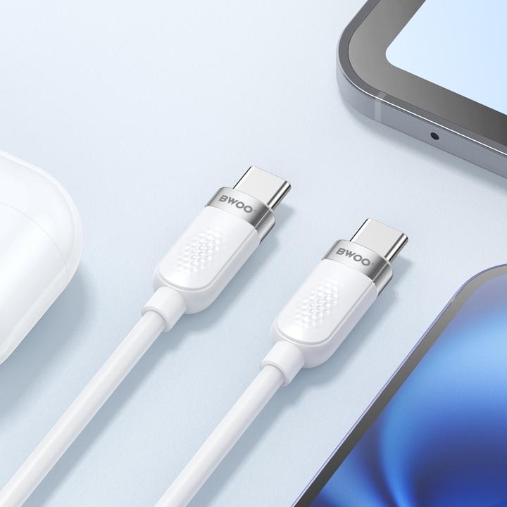 Actual product image Bwoo Fast Charging Soft TPE Cable USB-C - USB-C 1m 100W BO-X315C-C (1 m, USB 2.0, 100 W)