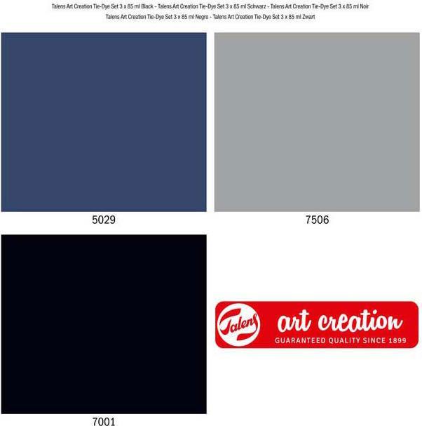 Produktbild Talens Textilfarbe 3 Farben à 85 ml, Blau/Grau/Schwarz (Indigo Blue, Elegant Black, Neutral Grey, 85 ml)