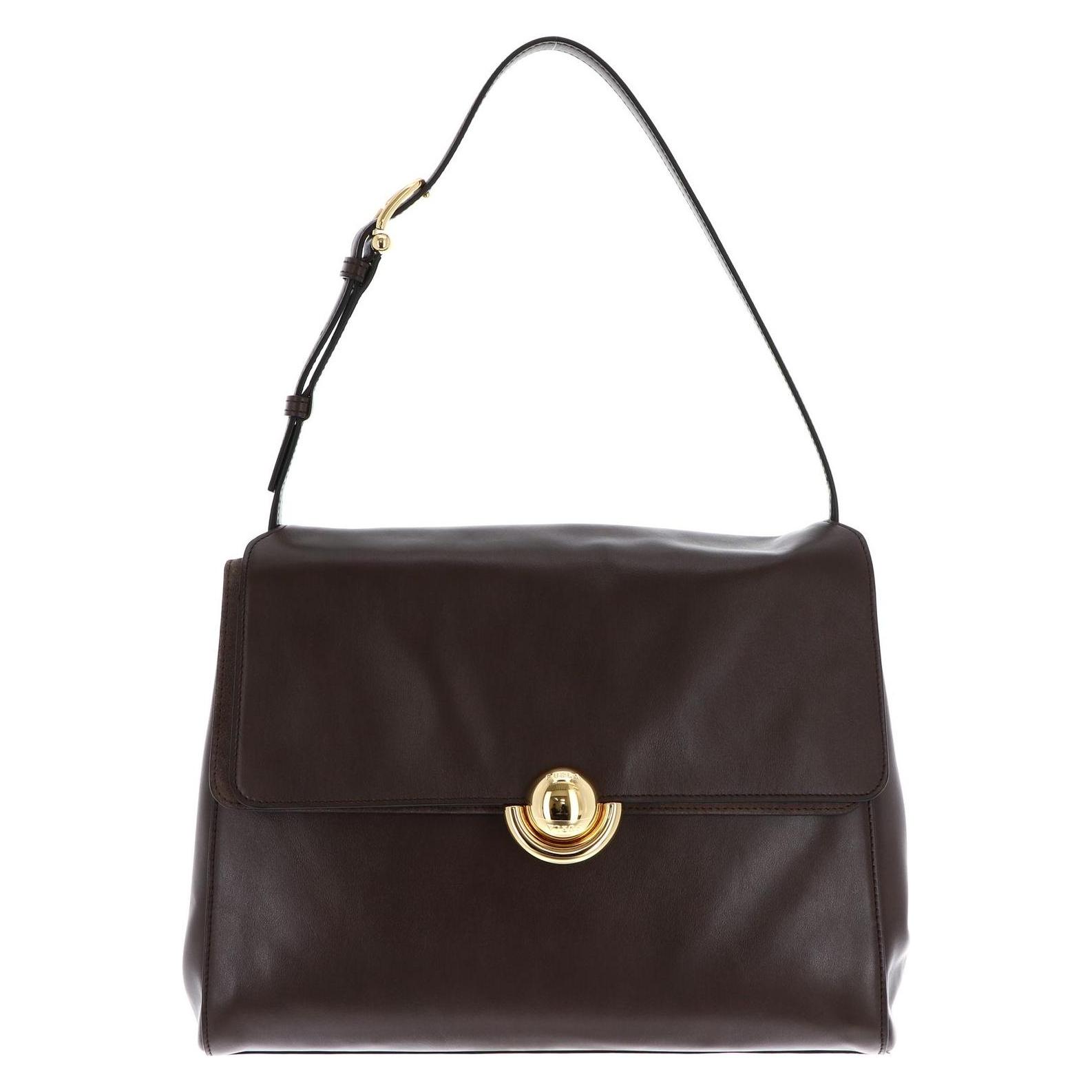 Furla, Damen, Handtasche, Domus Shoulder Bag 32, Braun