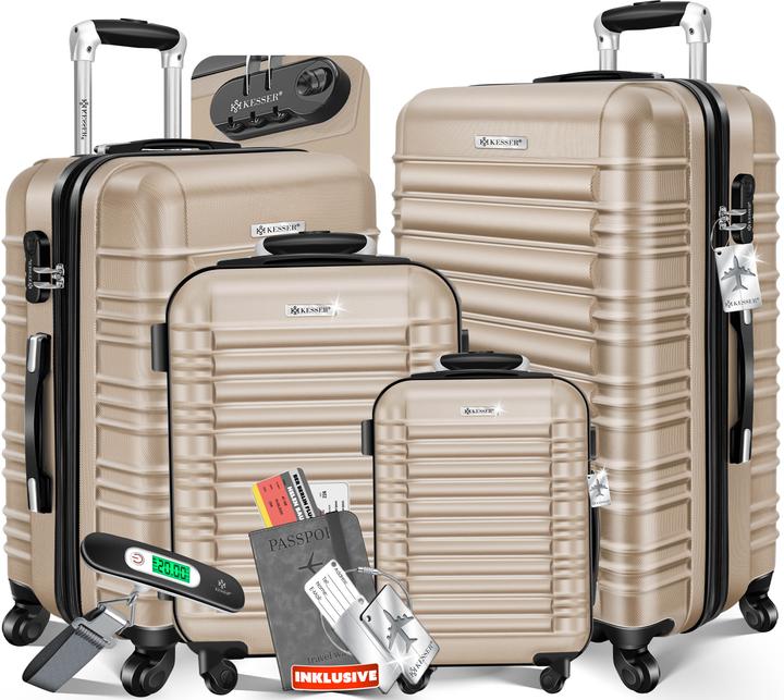 Kesser Hartschalenkofferset, 4tlg., Champagne (34 l)