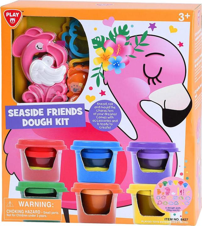 Play Kit d'argile pour animaux marins, 6 pots en argile