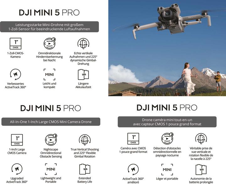 Immagine prodotto DJI Mini 5 Pro Fly More Combo (DJI RC2) (36 min, 249.90 g, 50 Mpx)