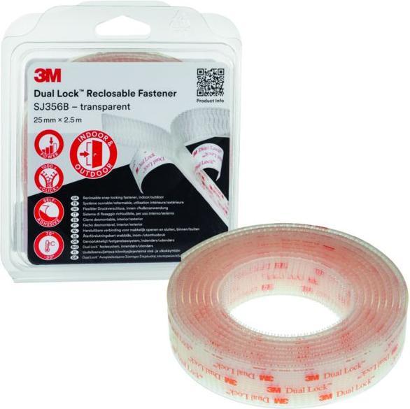 Immagine prodotto 3M Nastro di bloccaggio a pressione Dual Lock 25 mm x 2,5 m Trasparente (25 mm)