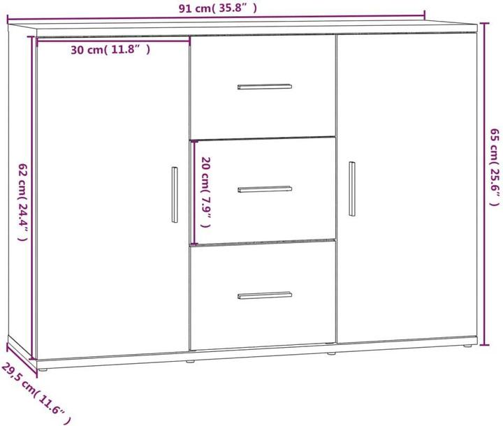 Image du produit vidaXL Sideboard (91 x 29.50 x 65 cm)