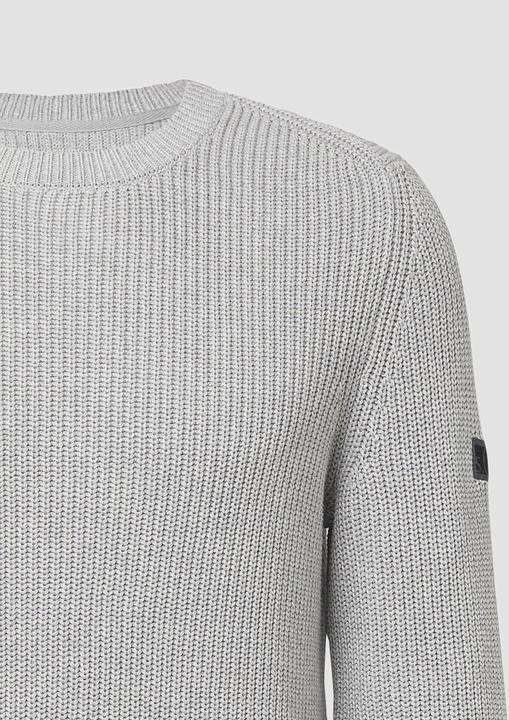 Image du produit s.Oliver Strickpullover Strukturierter Baumwoll-Pullover mit Label-Patch (XL)