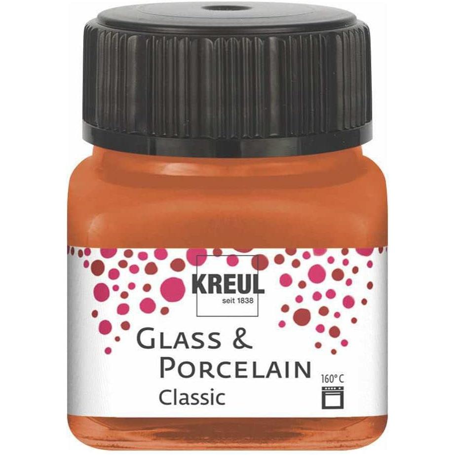 Kreul, Künstlerfarbe + Bastelfarbe, Glass & Porcelain Classic Metallic, Porzellan- und Glasfarbe (Kupfer, 20 ml)