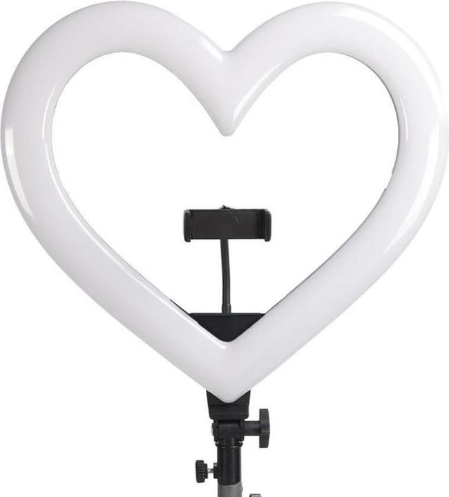 Produktbild OEM Smart device LED Ring Stream RGB lamp 10" with holder for mobile HEART + tripod JM26-10 black (Ringlicht)