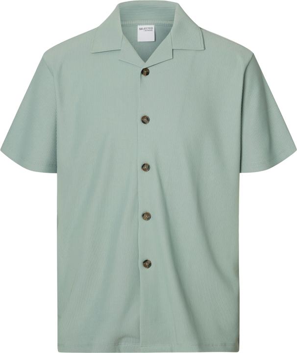 Selected Homme Geripptes cuban collar Kurzarmhemd