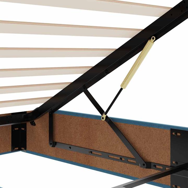 Actual product image vidaXL Ottoman bed with mattress dark blue 120x200 cm velvet (120 x 200 cm)