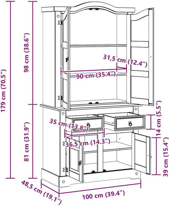 Actual product image vidaXL Sideboard (100 x 48.50 x 179 cm)