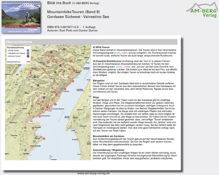 Produktbild Mountainbike Touren Gardasee Südwest - Valvestino See (Deutsch, Günter Durner, Susi Plott, 2015)