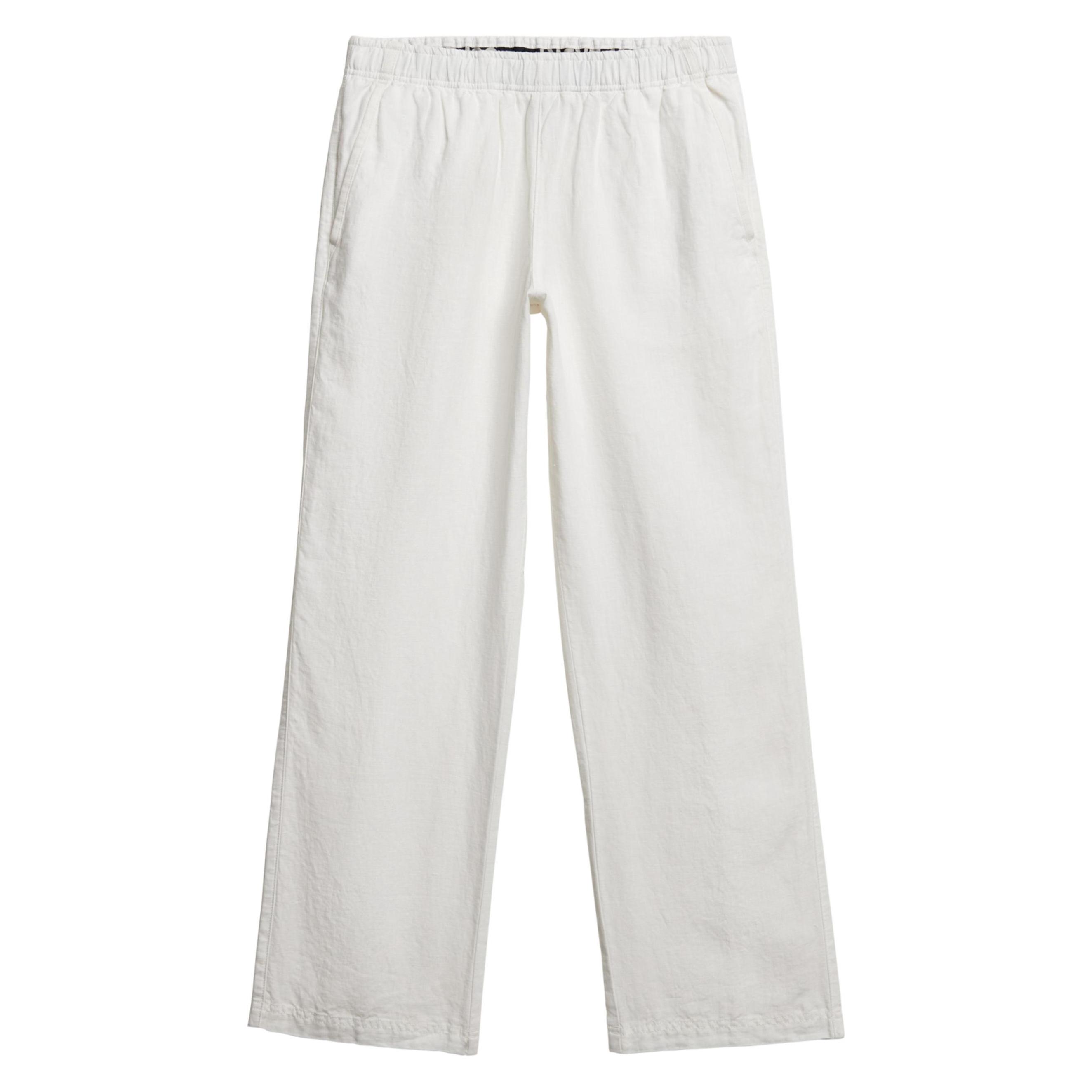 Superdry, Damen, Hosen, Leinenhose Mit Kordelzug, Weiss, (S)
