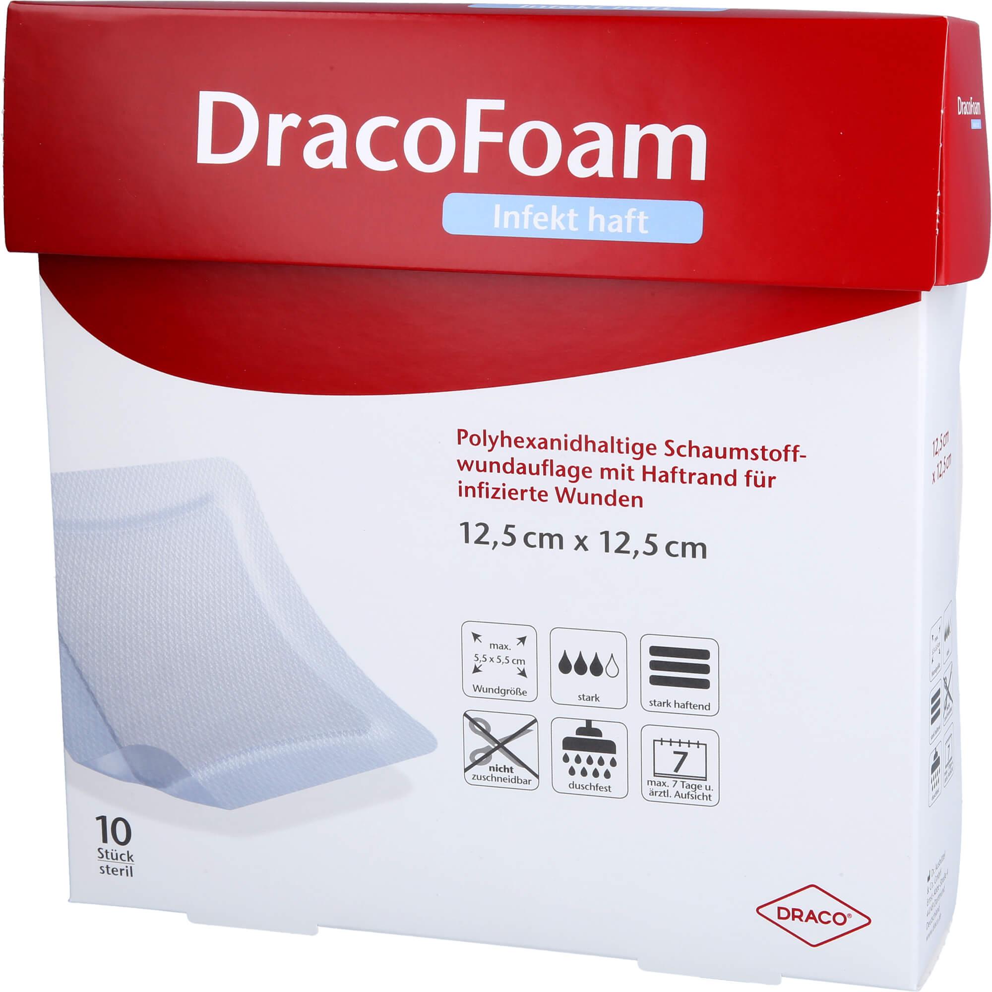 Thumbnail - Dracco, Verbandsmaterial, DracoFoam Infekt haft Schaumstoffverband für infizierte Wunden, 10 St VER