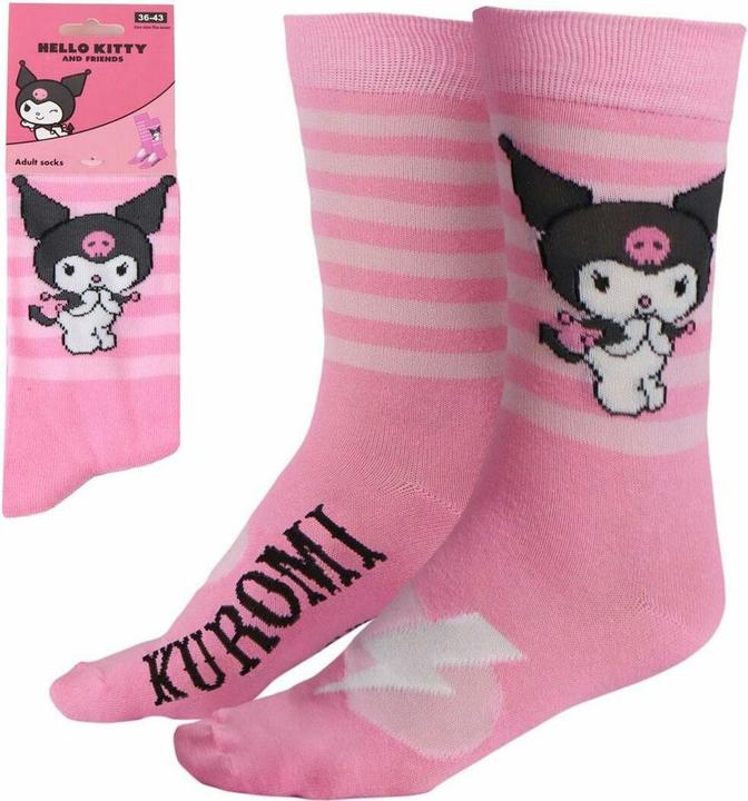 Produktbild Cerdá Sanrio Socken Kuromi Pink Stripes 36-43 (Einzelpack, 36 - 43)