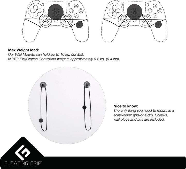 Image du produit Floating Grip Support mural pour Playstation 4 Pro et contrôleur (PS4)