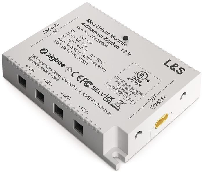 L&S Steuerungsmodul 4-Kanal Mec Driver 12 / 24 V Funk/ZigBee