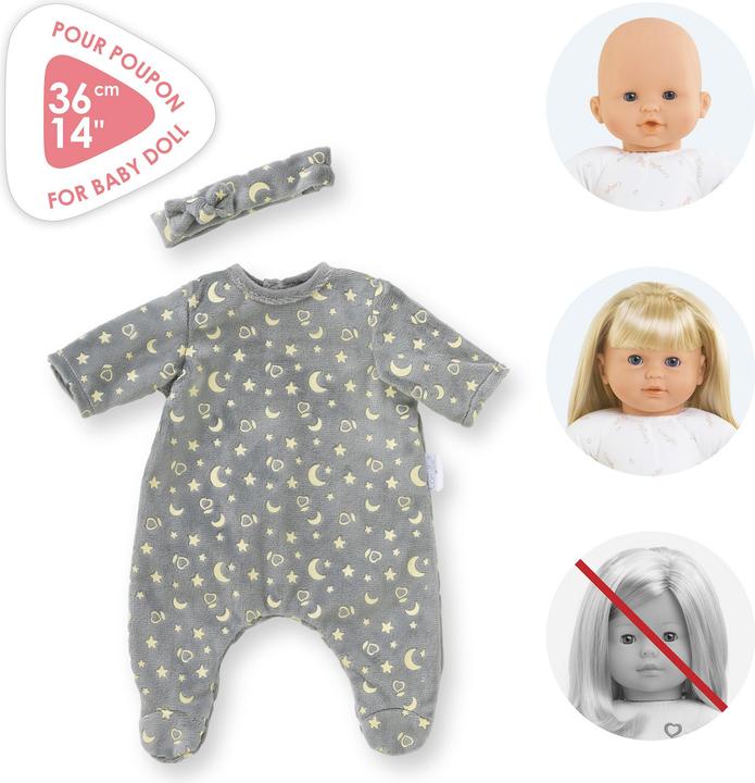 Image du produit Corolle Puppen-Pyjama „Glitter in the Dark“ und Stirnband, 36 cm