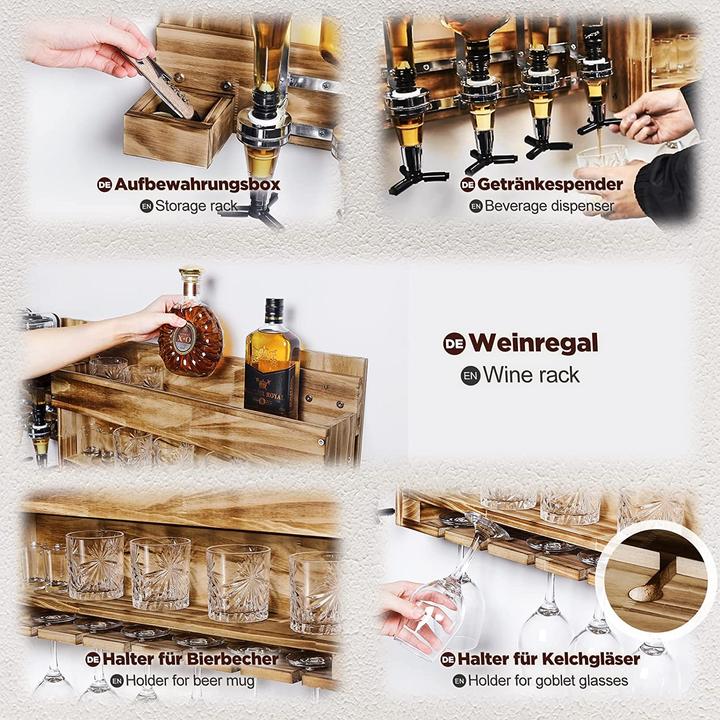 Actual product image Yorbay Wine rack (4 bottles, 120 x 36 x 14.50 cm)