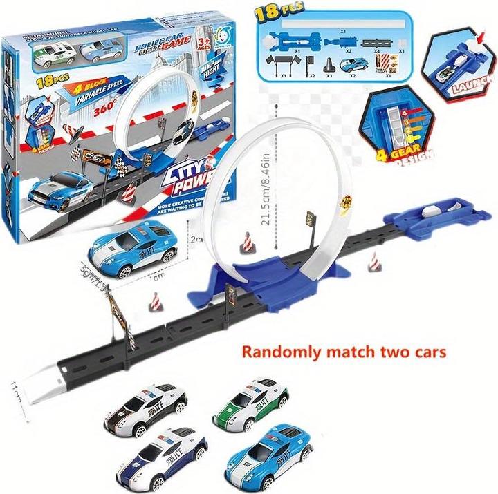 Produktbild Activity Board 360° drehbares Rennbahn-Achterbahn-Set, Kinder-Hochgeschwindigkeits-Autorennen, Auto-Schienen-Sets