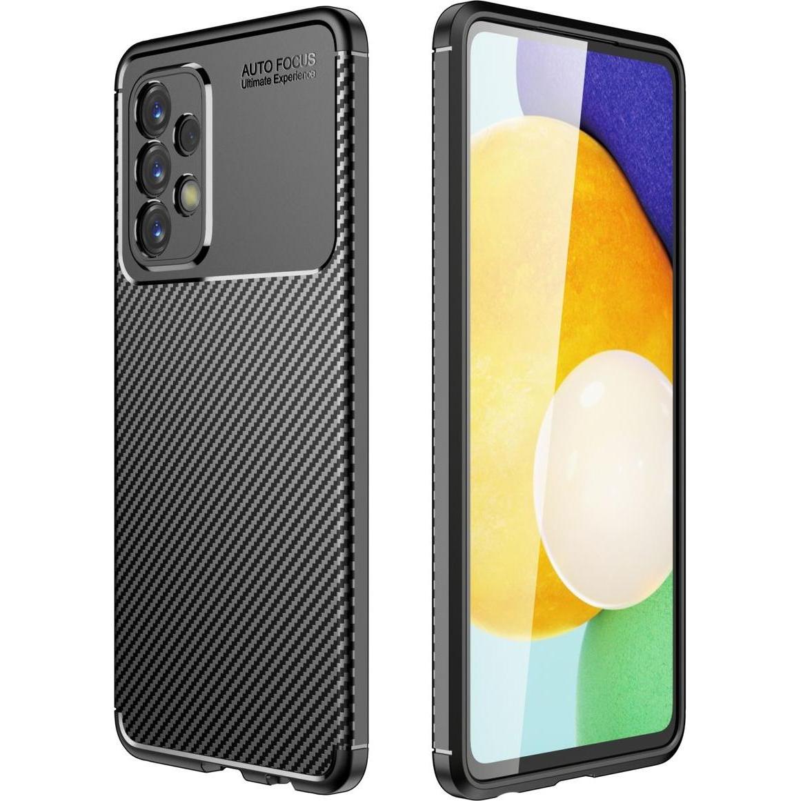 König Design Hülle Handy Schutz für Samsung Galaxy A23 Case Cover Tasche Carbon Etuis Bumper (Samsung Galaxy A23), Smart...