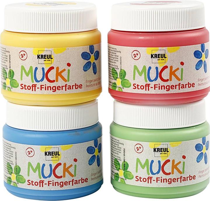 Image du produit Kreul Mucki peinture au doigt textile 4 pcs. set (600 ml)