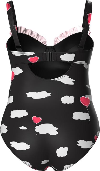 Actual product image Ulla Popken Heart and Cloud Print One Piece Underwire Swimsuit (60)
