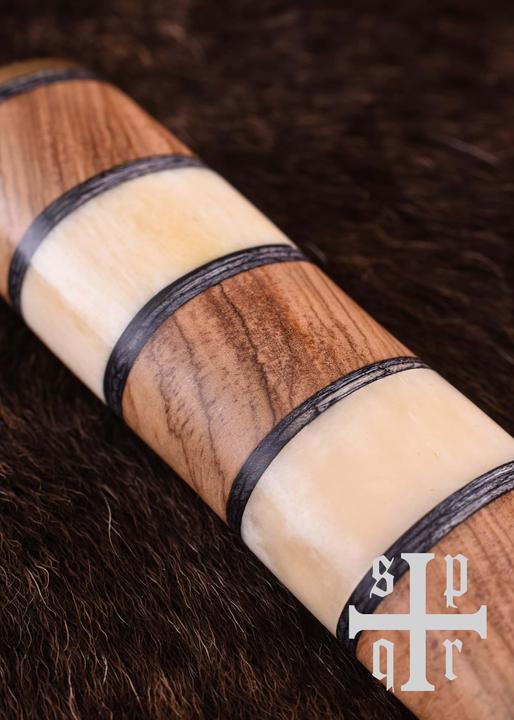Image du produit SPQR Couteau viking damasquiné avec manche en bois et en os (12 cm)