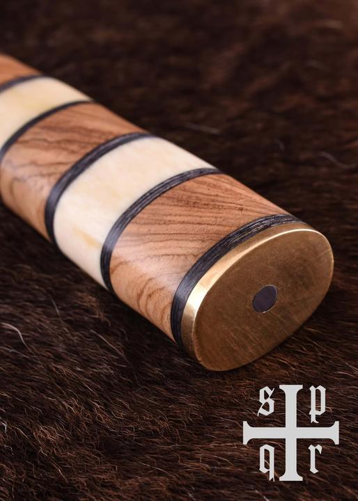 Image du produit SPQR Couteau viking damasquiné avec manche en bois et en os (12 cm)