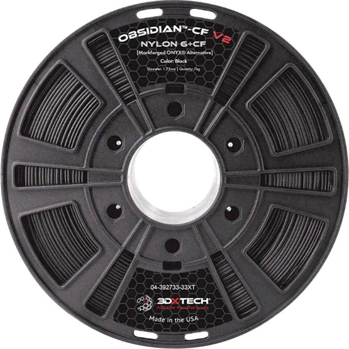 Produktbild 3D Xtech 024BK00A-750G OBSIDIAN™ CF v2 Filament PA6-CF Kohlefaserverstärkt 1.75 (1.75 mm, 750 g)