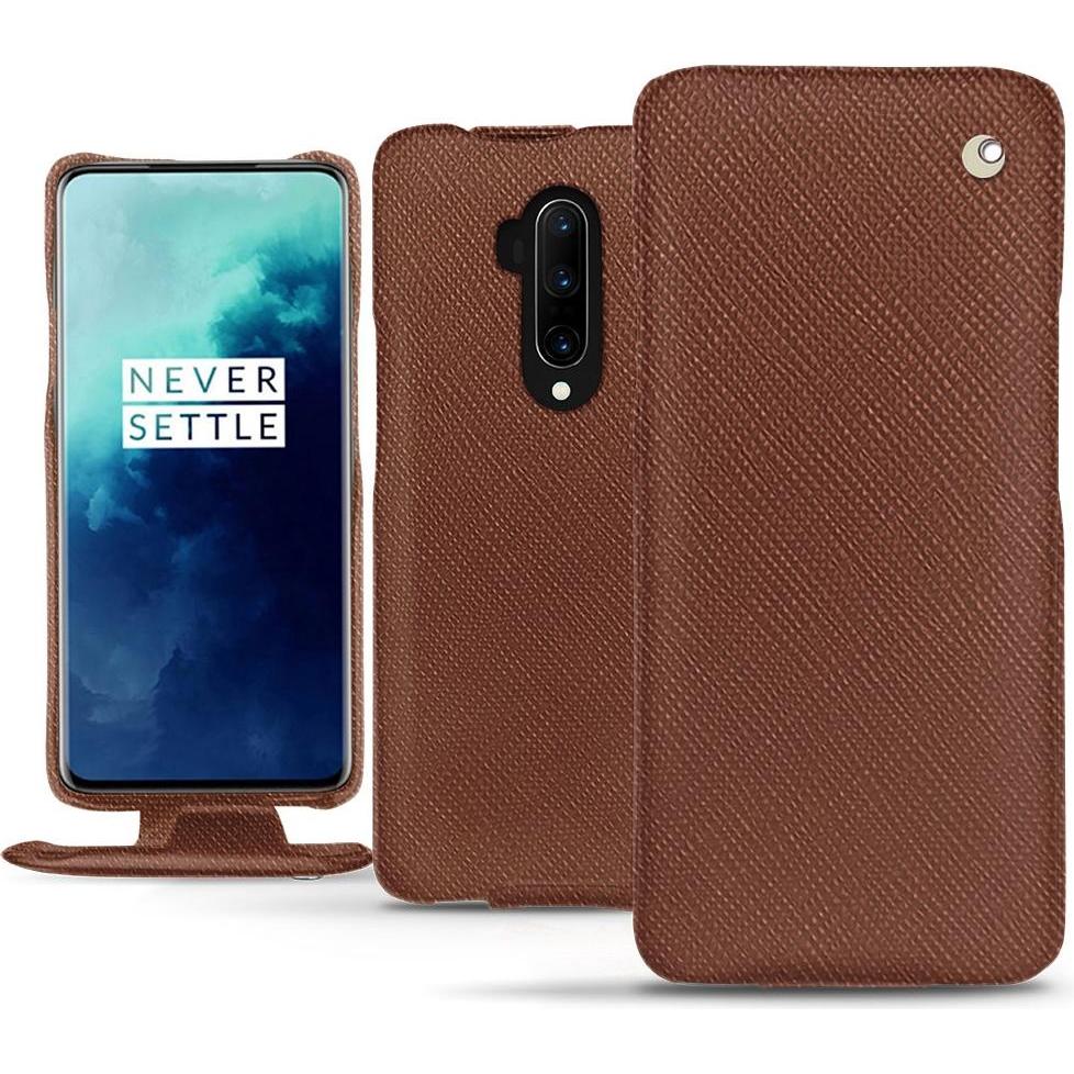 Thumbnail - Noreve Lederschutzhülle vertikal (OnePlus 7T Pro), Smartphone Hülle, Braun